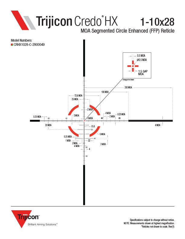 Download Credo HX Reticle Dimensions